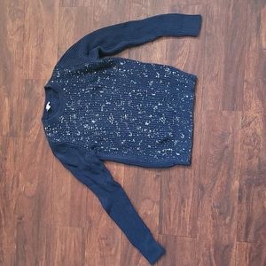 Navy speckled knit sweater, GAP, MEDIUM